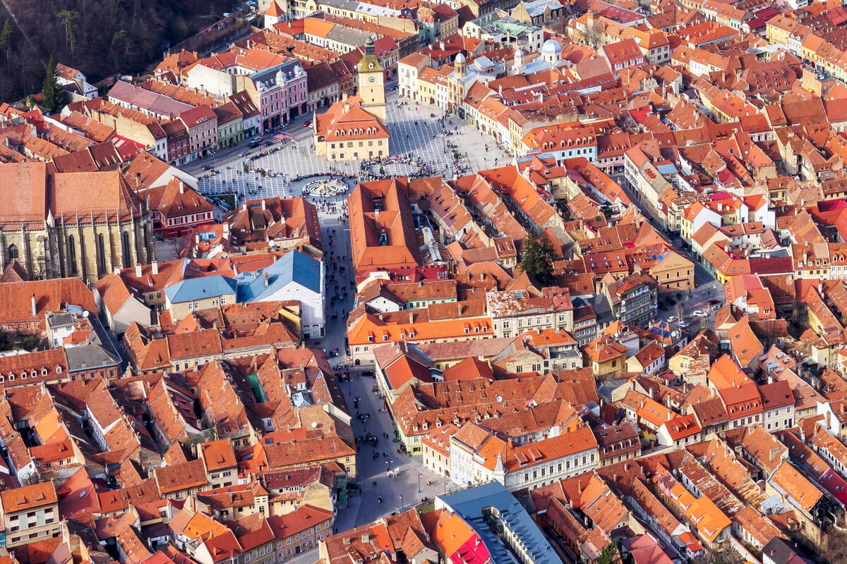 Aerial View Of Brasov, Romania