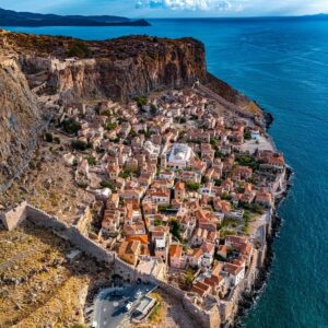 Aerial Shot Of Monemvasia, Greece