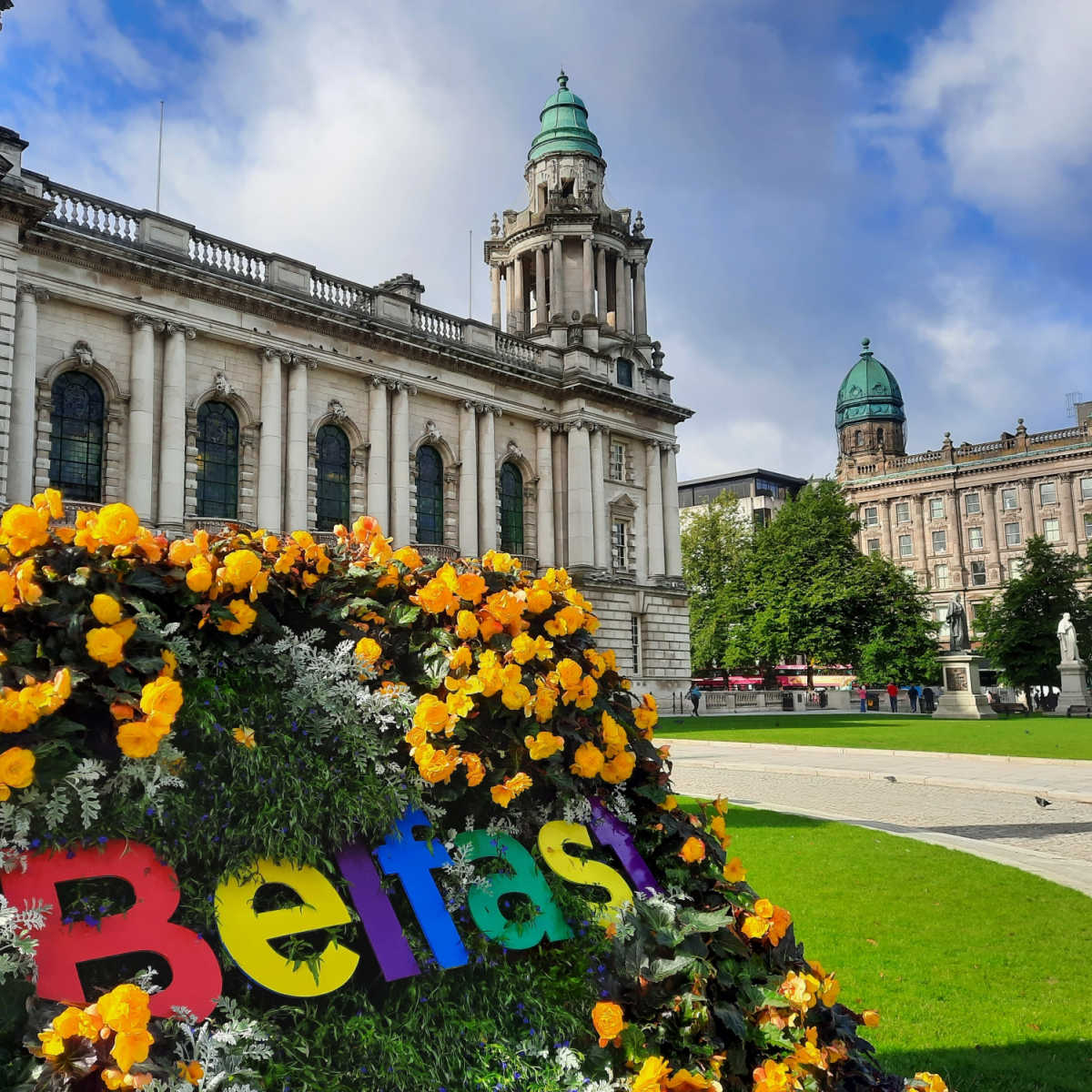 Belfast historic city center on nice day