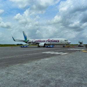 Caribbean Airlines plane in Guyana