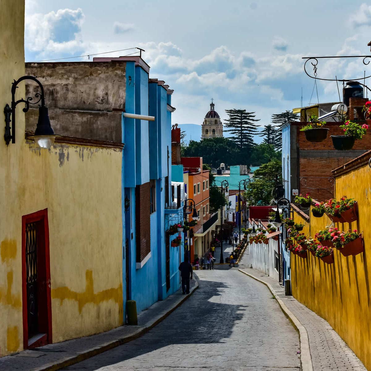 Colonial Street In Atlixco, Mexico