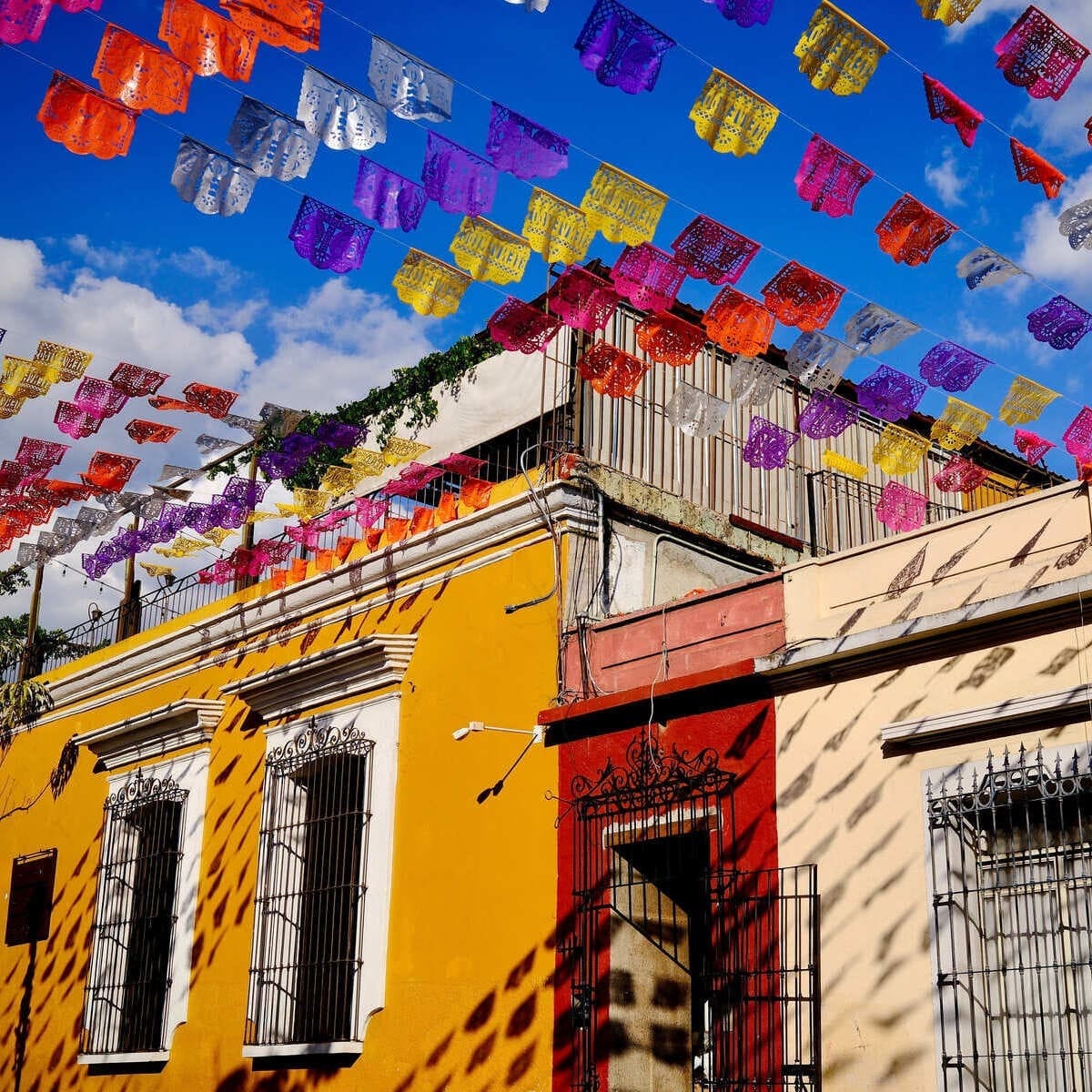 Colorful Colonial Building In Atlixco, Mexico