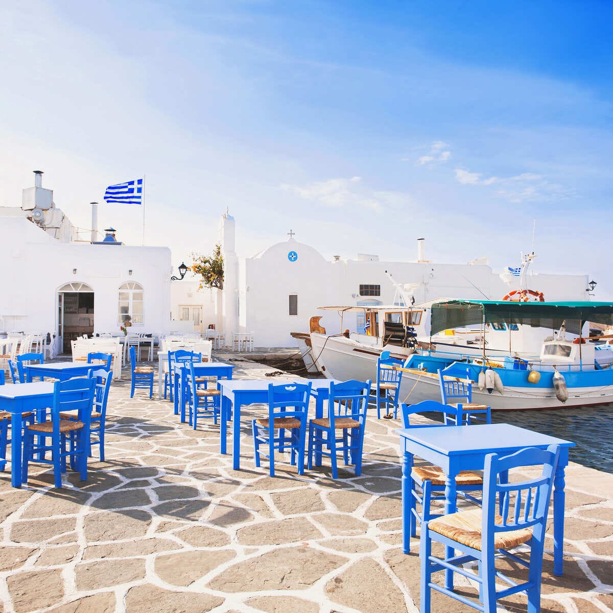 Harborside Tavern In Paros, Greece