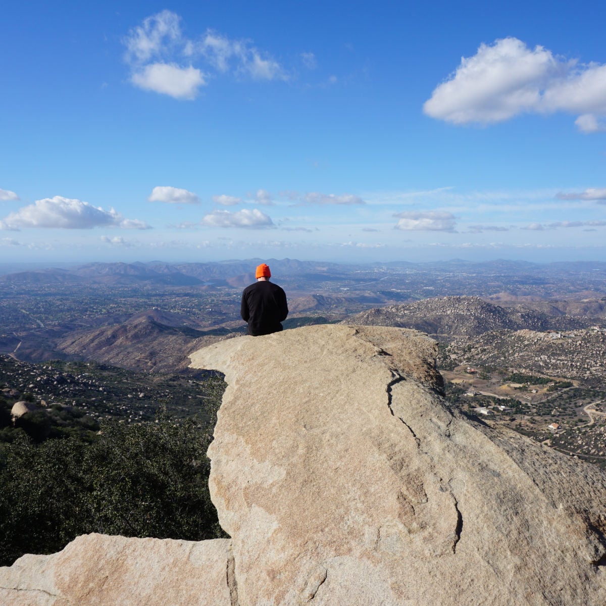 Hiker enjoys the view from Potato Chip Rock