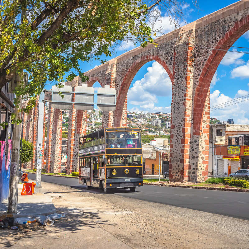 Historic Aqueduct In Santiago de Queretaro, Mexico