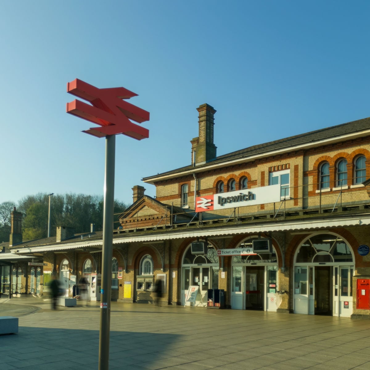 Ipswich train station in UK