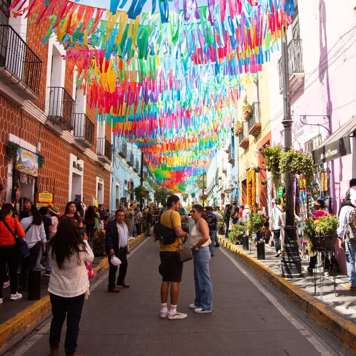 Lively Street In Atlixco, Mexico