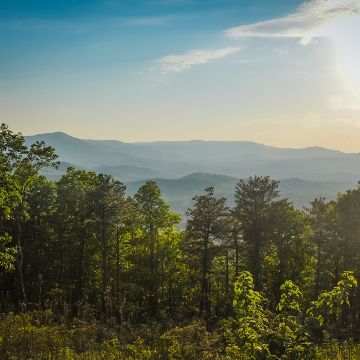 Looking West at Sunset from Roanoke