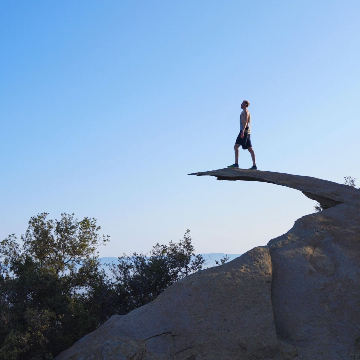 Man posing at Potato Chip Rock
