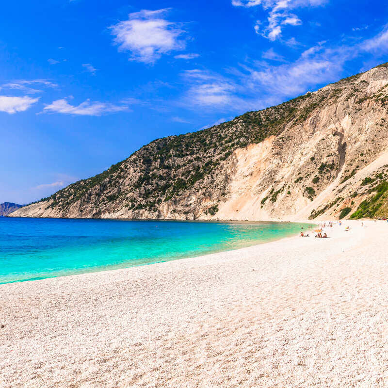 Myrtos Beach In Kefalonia, Greece