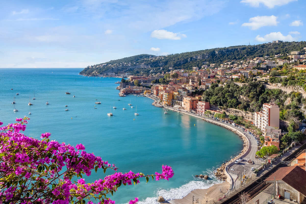 Panoramic View Of VIllefranche-sur-Mer In The French Riviera, Cote d'Azur, France