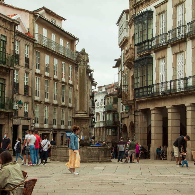 Praza de Cervantes, old town of Santiago de Compostela, Galicia, Spain