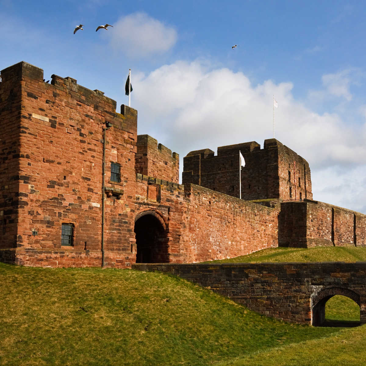 Rear of Carlisle Castle in UK