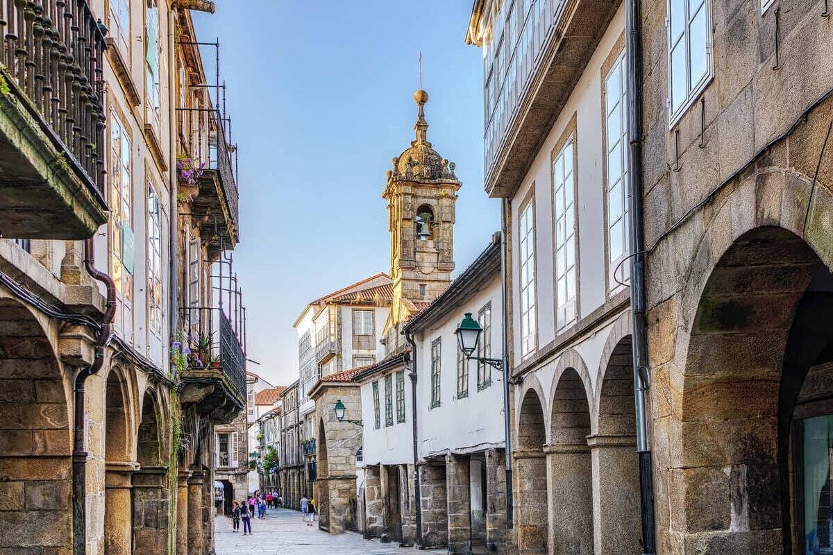 Rua Nova In Santiago de Compostela Centro Historico, Galicia, Spain