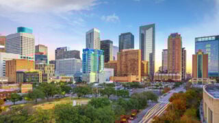 Houston skyline on sunny day