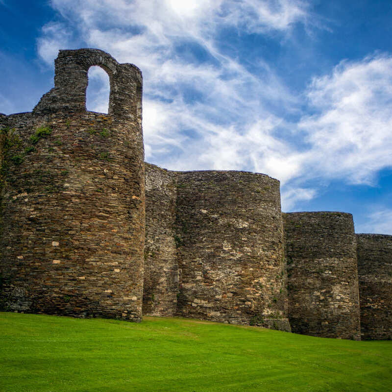 Well Preserved Section Of The Roman City Walls Of Lugo, Galicia, Spain