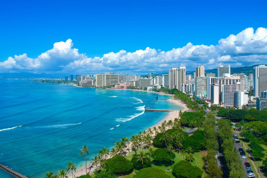 Cityscape of Honolulu on nice day