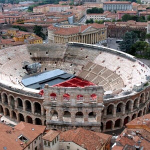 Aerial View Of Arena di Verona, Italy