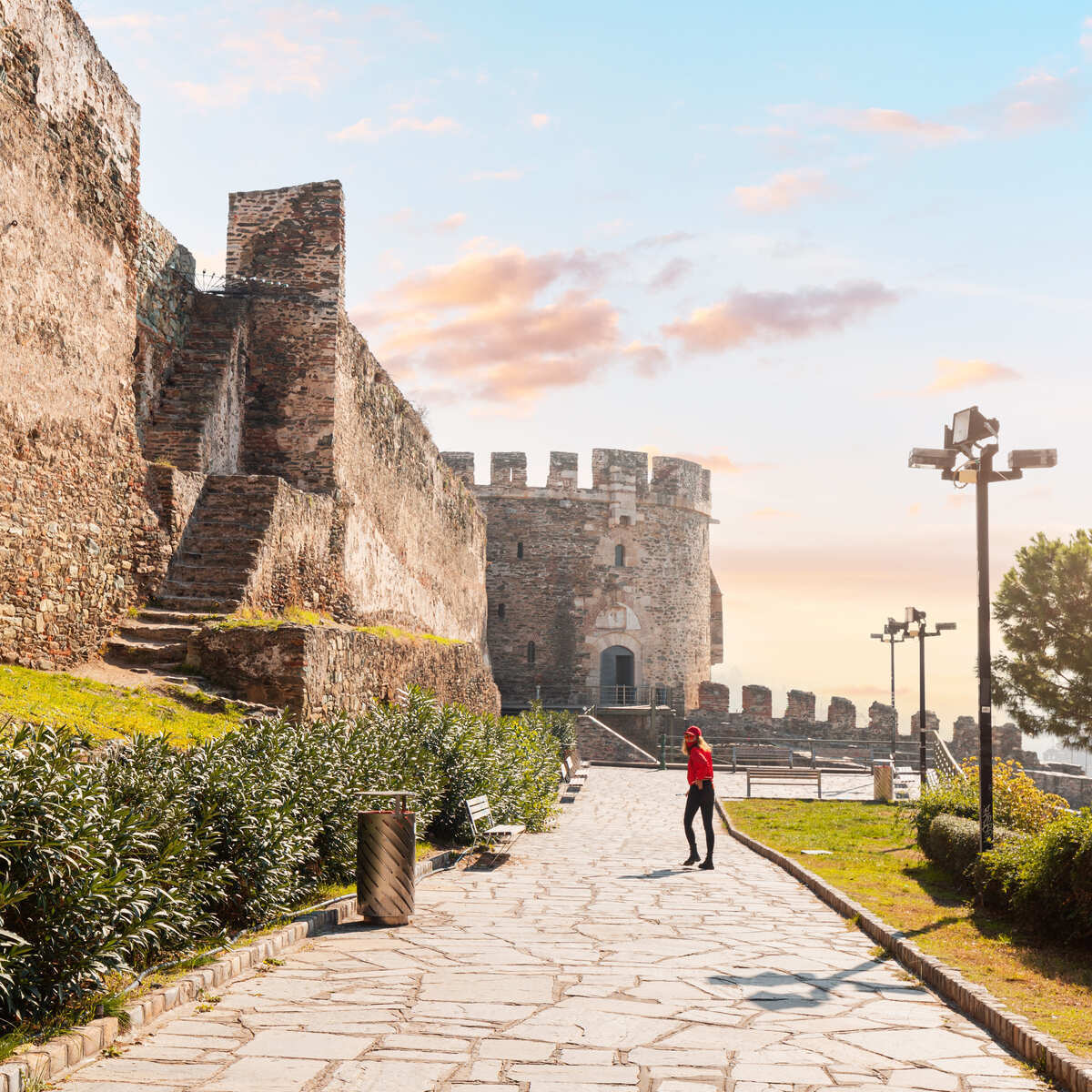 Ancient City Walls In Thessaloniki, Greece