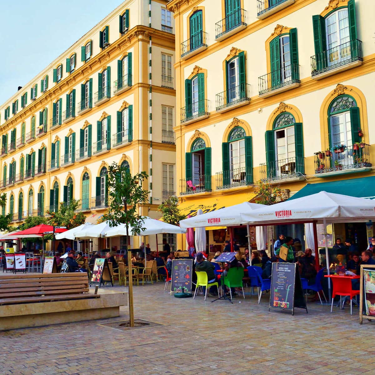 Beautiful Plaza In Malaga, Spain