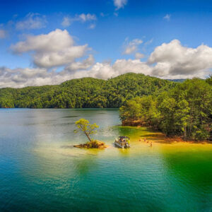 Boat on Lake Jocassee, SC
