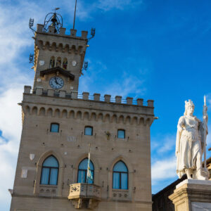Clock tower in San Marino