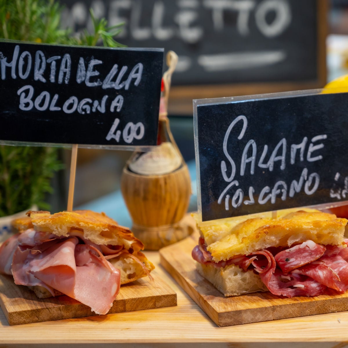 Food offerings in Bologna, Italy