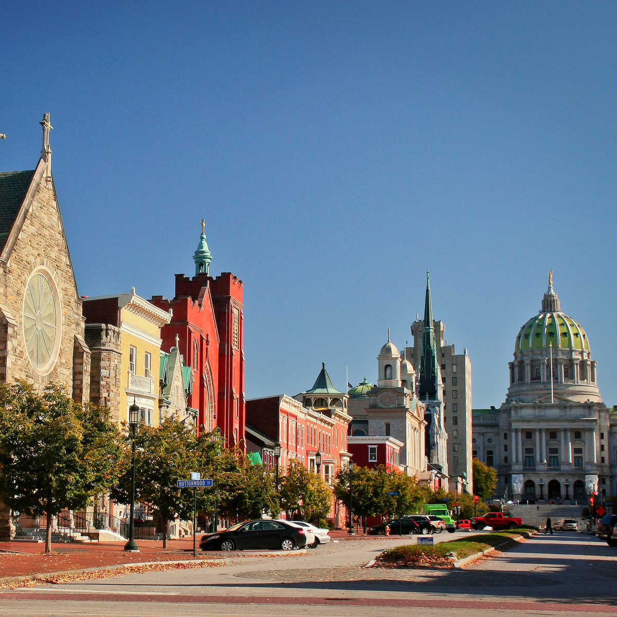Historic street leading up to Pennsylvania Capitol