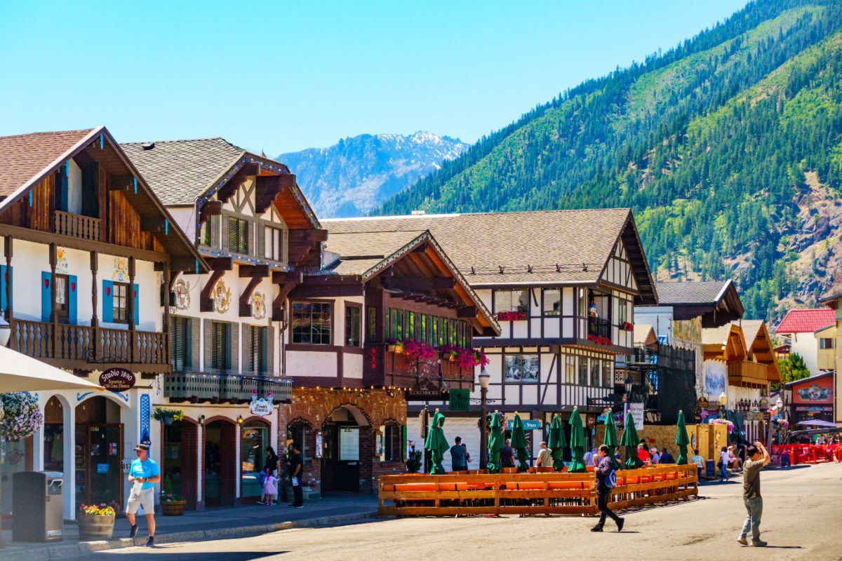 Storybook cityscape of Leavenworth, WA