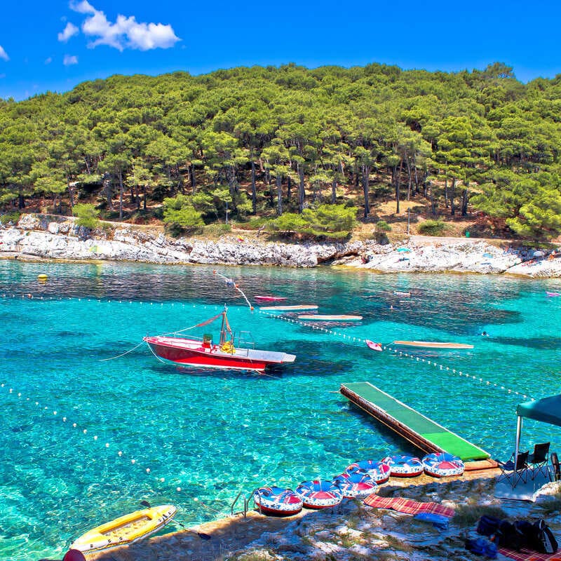 Scenic Cikat Bay In Losinj, Croatia