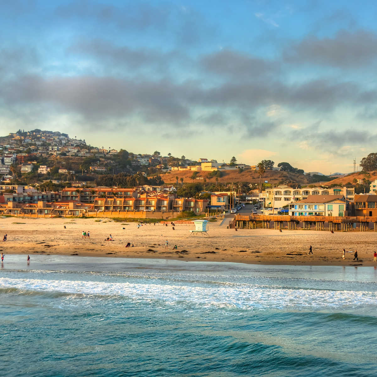 Sun setting in Pismo Beach, CA
