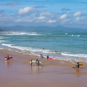 Surfers in Biarritz, France