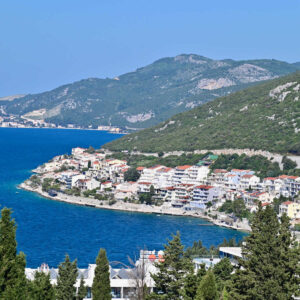 Sweeping hillside view of Neum, Bosnia