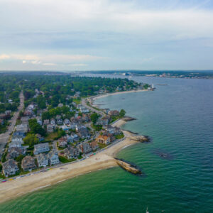 The mouth of Thames River in city of New London, Connecticut