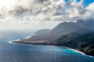 Sweeping views of Caribbean Sea and lush greenery of Montserrat