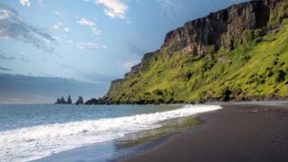 Black sand beaches of Reynisfjara in Iceland