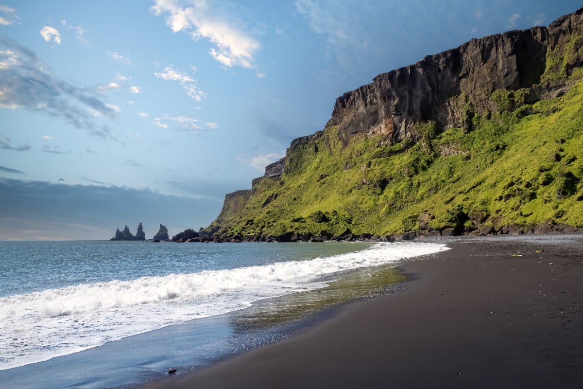 Black sand beaches of Reynisfjara in Iceland