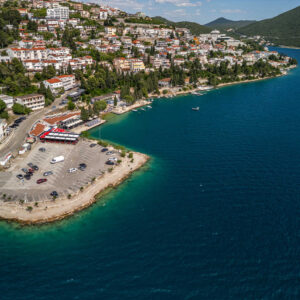 Whitewashed coastline of Neum, Bosnia