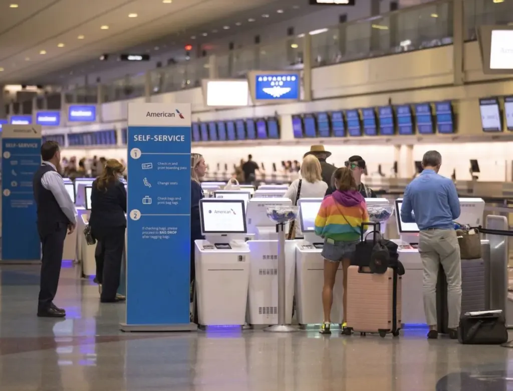 アメリカン航空のセルフサービスチェックイン