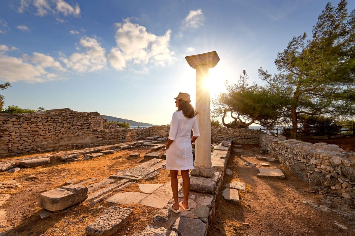 Ancient Archaeological Zone In Thassos, Greece