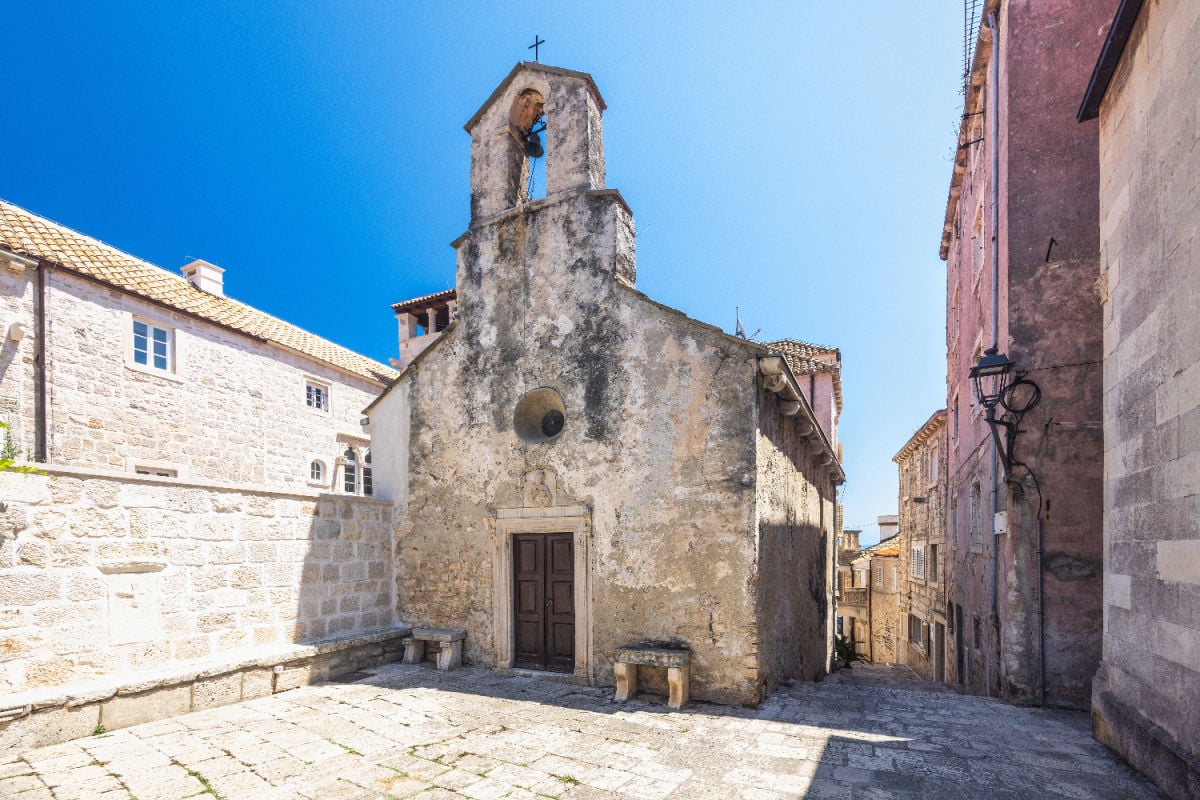 Ancient chapel in Korcula, Croatia