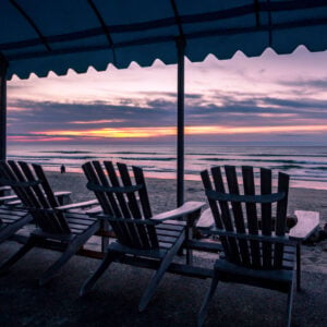 Beachside loungers in Ogunquit, Maine