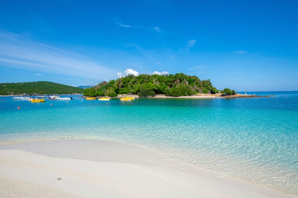 Paradisal beach in Ksamil, Albania