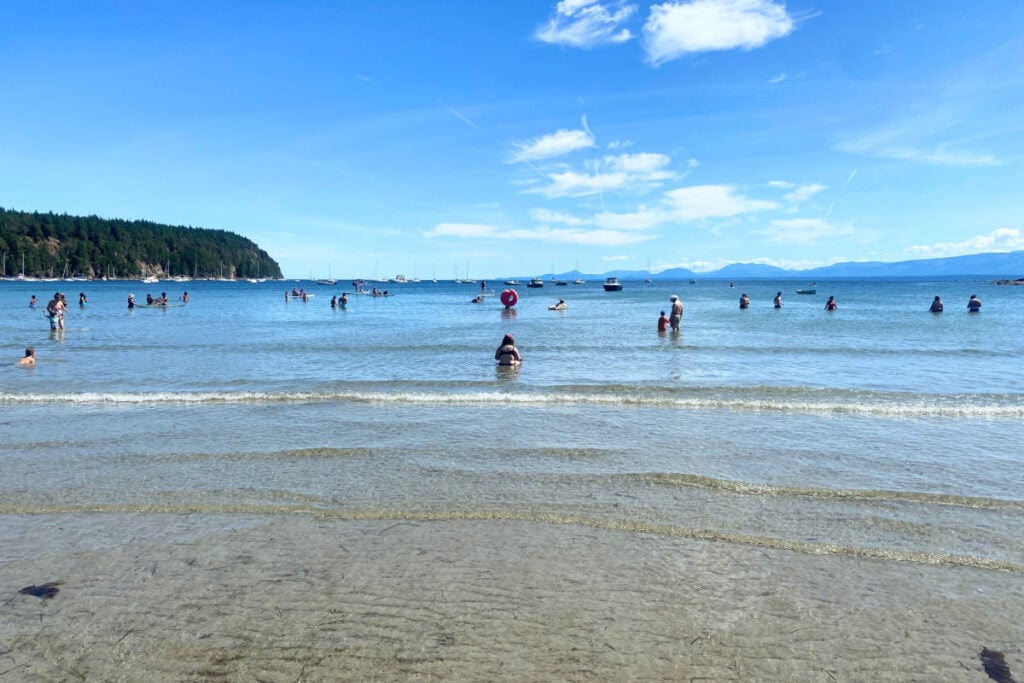 People swimming at Hornby Island, Canada