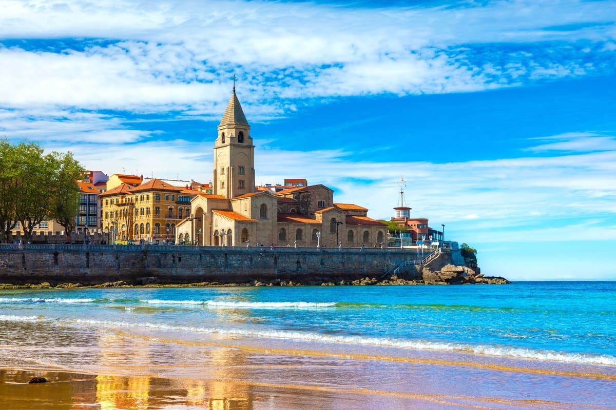Picturesque Beach In Gijon, Spain