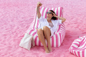 Pink sand beach in Sanya, China