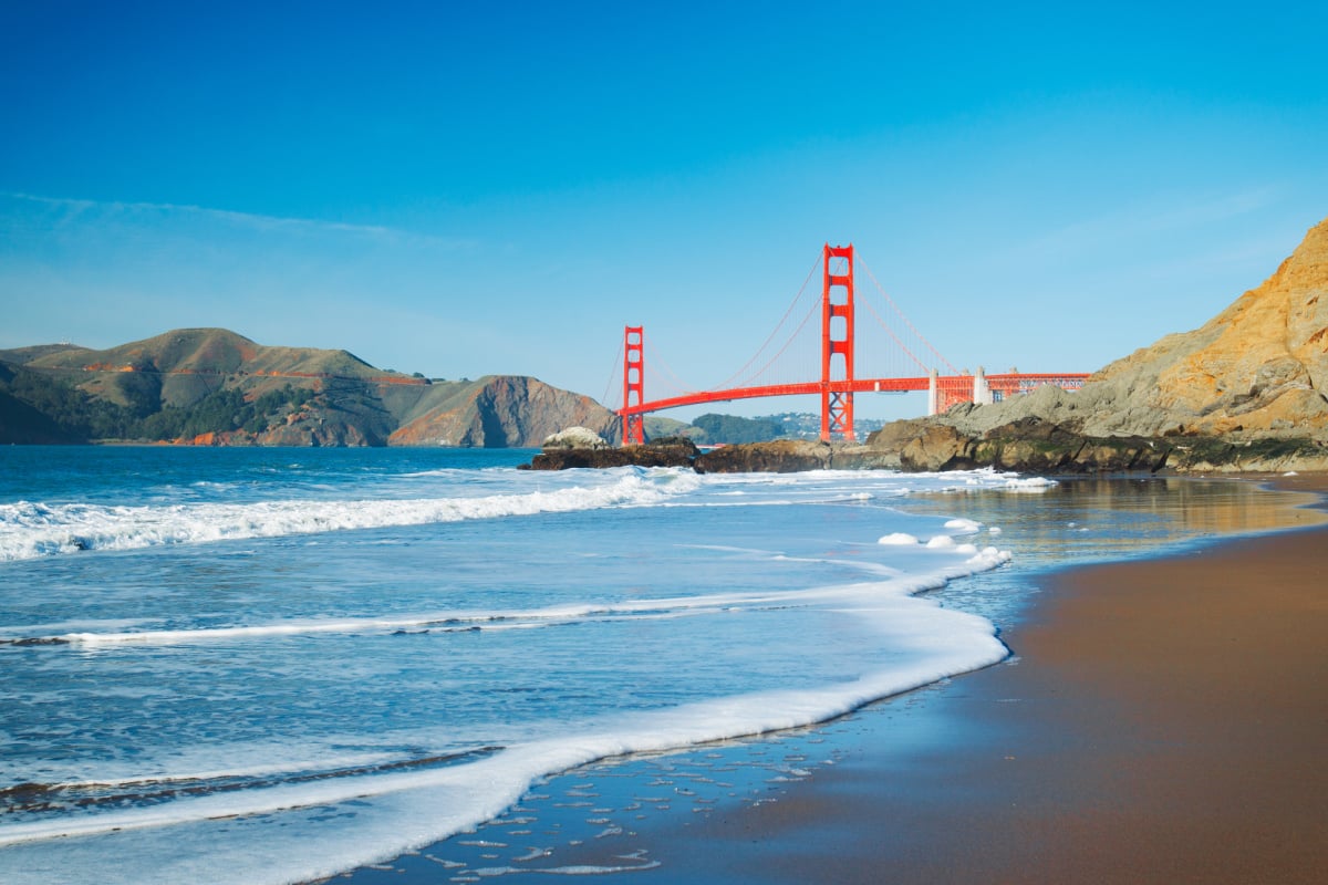 Waves crashing on San Fransisco shores