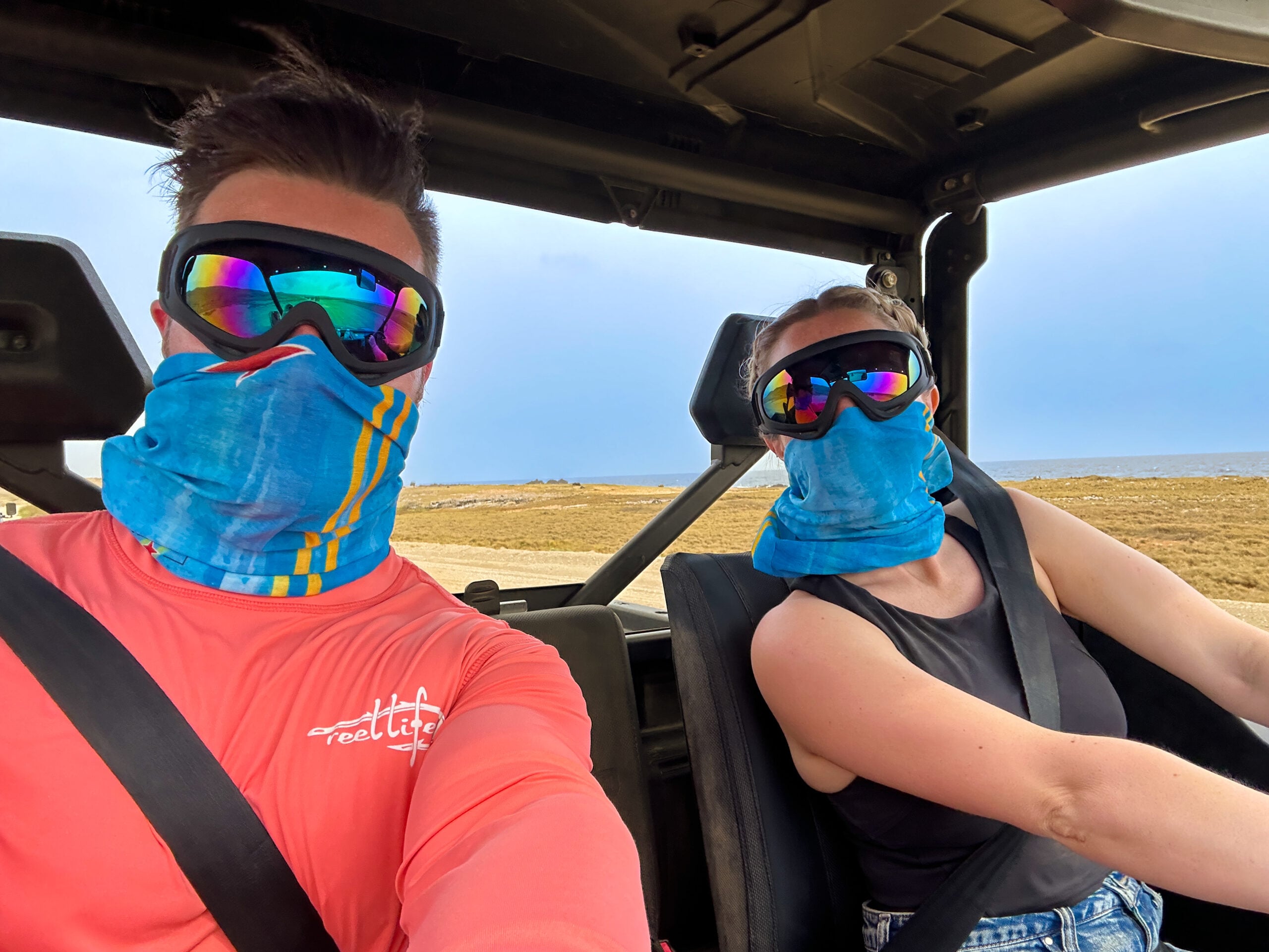 Tyler and Liz Fox in Aruba during a UTV tour