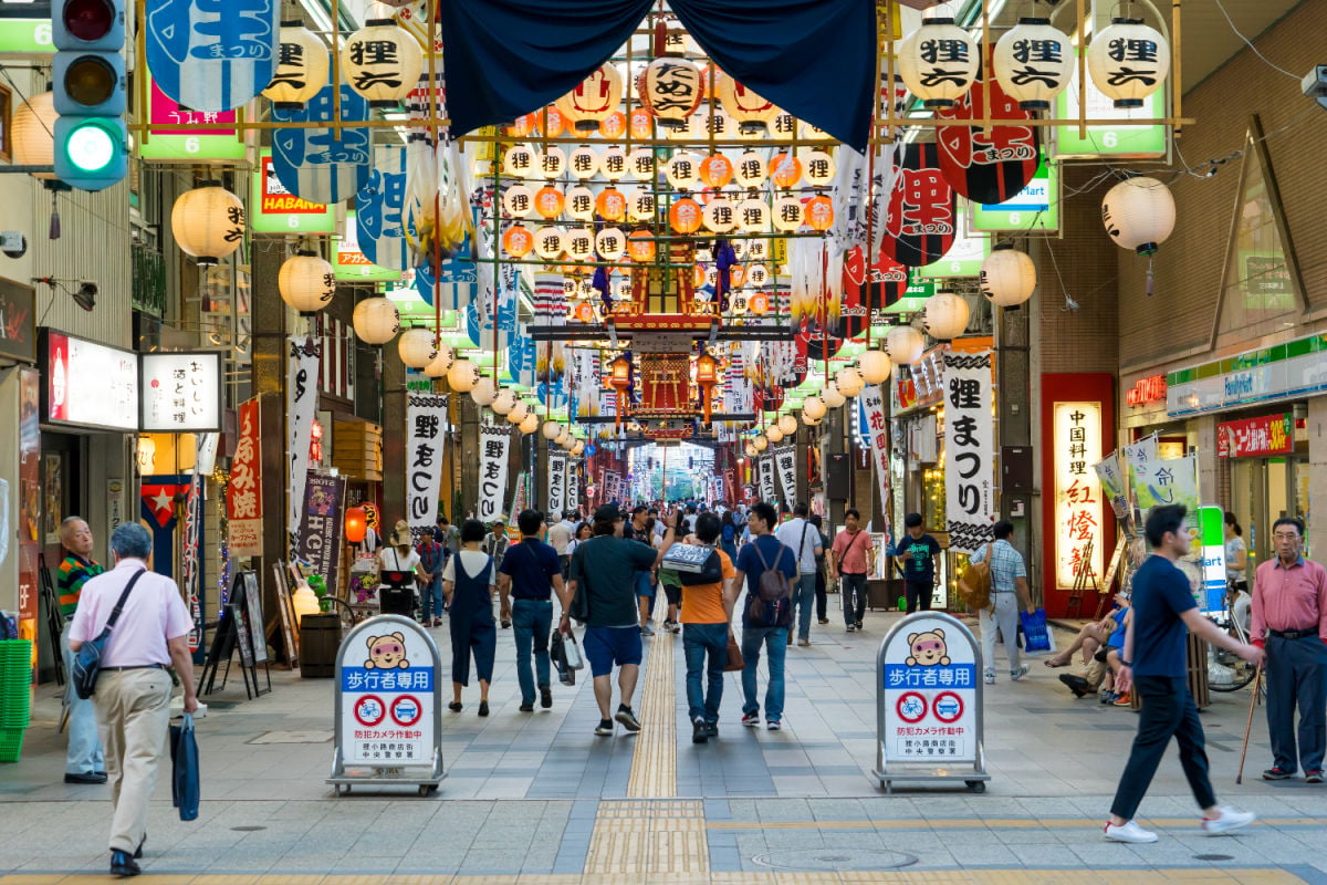 Vibrant square in Sapporo, Japan