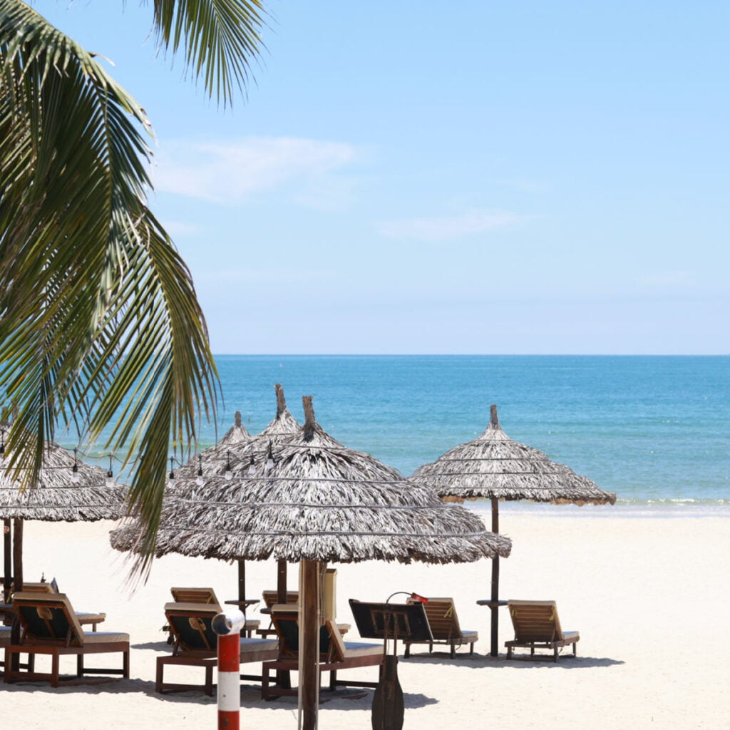 White sand beach in Da Nang, Vietnam